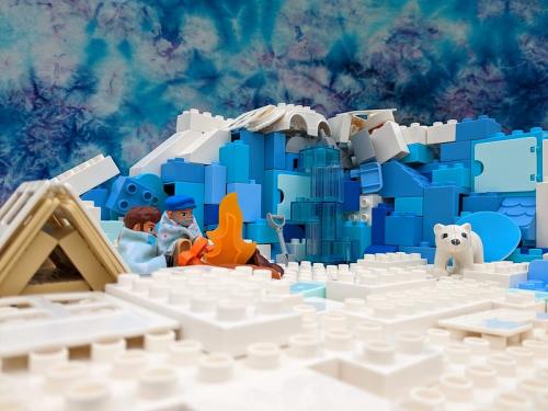"Camping by the Blue Ice Cliffs" - JimBaggins