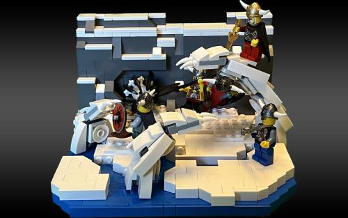 "viking and ice monster" - Brick-Fil-A