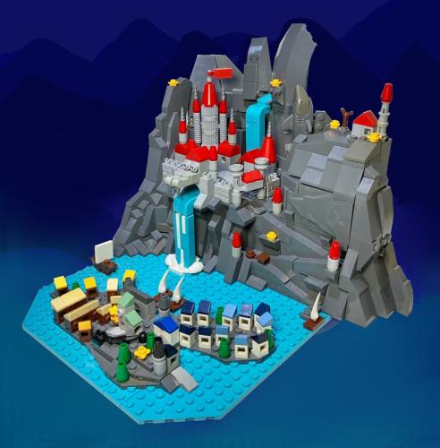 "Waterfall Keep" – Math Wizard